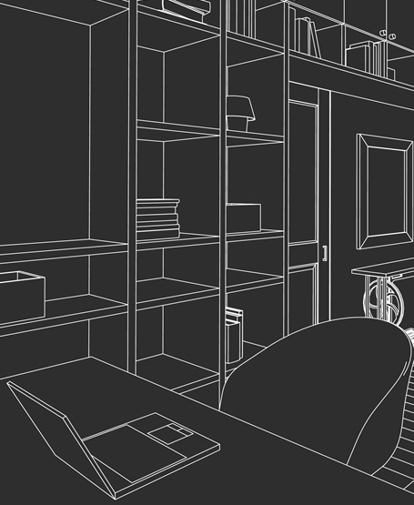 stylized office representation